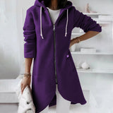 Street Intellectual Zipper Hooded Long Lining