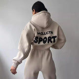 Fongt Casual Plus Velvet Long-Sleeved Hooded Trousers Set For Autumn/Winter 2025