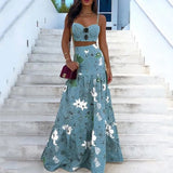 Fongt And Summer 2025 New Printed Bra Wrapping Two-Piece Sling Belt Half-Body