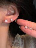Glittering Zircon Mini Star Earring-Outfit
