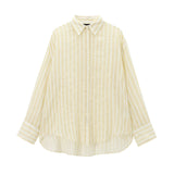 New Loose Striped Casual Shirt 0881072-Outfit