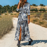 Plaid Striped Chiffon Shirt Dress 2020 New Turn-down Collar Long Sleeve Sashes Dresses Female Pocket Boho Print Long