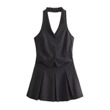 Fongt New With Cushioned Shoulder Squins Embellion Slimming Mini Dress