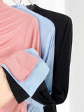 Fongt A Half-High Neck And Long-Sleeved Bottom Top With A High Stretch Top-Outfit