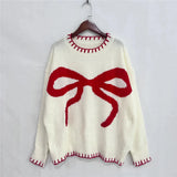 Bow Jacquard Sweater-Outfit