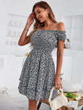Square Collar Cotton Print