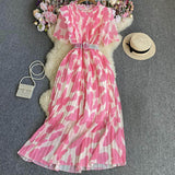 Chiffon Short-Sleeved Dress-Outfit