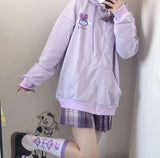 Fongt Soft Sister Student Cartoon Meal Jk Coat Zipper Koloumi Cotton Hoodie Jade Cinnamon Dog Print