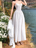 Fongt Suspension Dress Women's Spring 2025 New Design Small White Dress Vacation Waist Dress