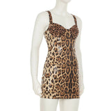 Leopard Print Sequined Mini Dress-Outfit