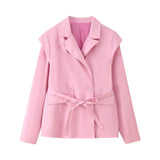 Fongt Spring/Autumn Women's Fashion Sweet Broken Flower Suit T-Neck With Long Sleeved Suit Jacket