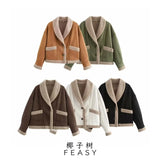 Fongt Women's Clothing 2025 Autumn And Winter New Wool Coat Collar Loose Fur