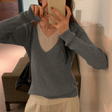 V Holiday Two Colored Age-Reducing Sweaters A New Long-Sleeved Sweater For Women In Autumn And