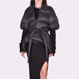 Fongt Feel Waist Tie Thick Cotton Suit 2025 Winter New Fashion Long High-End Style Women