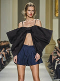 Blouse Women 2025 Spring New Sexy Hot Girls Fashion Pure Lust Bow Sling