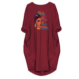 Fongt Burst Casing Round-Neck Printing Bag Loose Large Size Women's Knitted Dress