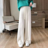 Fuzzy Wide-Leg Drawstring Sweat Pants-Outfit