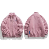 Colors Hip Hop Streetwear Jacket Coat Fleece Fur Plain Jacket Harajuku Embroidery Jacket 2022 Men Winter Jacket Zip Up