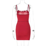 Two Tone Strappy Mini Dress-Outfit