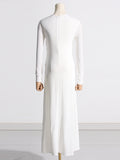 Fongt Autumn New Temperament Sister Style Dress Design Bump Color Thin Knitted Dress Female Match