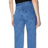 Fongt Thin 2025 New Spring Straight Loose High-Waist Long Straight Jeans Jeans Woman