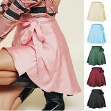 Solid High Waist Sweet Fashion Lace-up Chiffon Satin Wrap