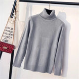 Autumn Winter Thick Turn-down Collar High Elasticity Casual Pullovers Female Thick Turtleneck Knitted Women