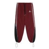 Patchwork Striped Baggy Sweatpants-Outfit