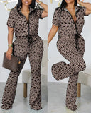 Fongt Women's Clothing Explosion 2023 Spring And Summer New Two Sets Of Fashion Zipper Short-Sleeved Trousers
