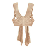 Sleeveless Knitted Crop Sweater Sexy Autumn Summer Fashion Vest Black Casual White Jumper Top Female Pullover fall