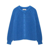 Fongt Women's Y2K2025 Autumn New Solid-Colored Cardigan Long-Sleeved Knitted Sweater Coat Women B66021