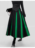 Black Patchwork Long Skirt-Outfit