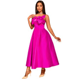 Fongt Sling Three-Dimensional Floral Dress Banquet High-Waist A-Word Swing Pony Dress Dresses