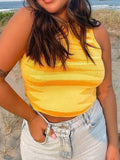 Jacquard Cropped Knit Tank Top-Outfit