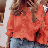 Fongt Spring And Summer New Long-Sleeved Leafed Shirt