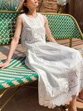 Fongt French Hollow Top Embroidered Half-Dress Girl's Famous Lady Small Fragrant White Suit Shenzhen South Oil Women's