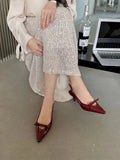 Fongt Black Temperament High-Heeled Sandals And Fairy Shoes 2025 New Spring And Summer French Dress Single Shoes