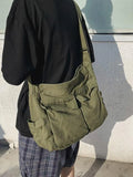 Large Canvas Satchel Bag-Outfit