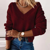 Fongt Fall / Winter 2023 Women's Long-Sleeved V-Neck Loose Knit