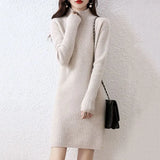 Fongt Winter Money Small Slim Show Thin Bottom Shirt To Keep Warm Simple Pure Color Shirt Female Half High Collar Long Sweater-Outfit