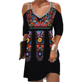 Women's Dresses Summer Ethnic Style Short Sleeve Tops Fashion Loose A-Line Skirt Elegant Casual Lady Vacation Dresses-Outfit