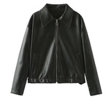 Fongt Women's Explosive Solid-Colored Collar Jacket Jacket