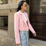 Pink Cropped Blazer-Outfit