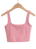 Fongt Temperament Sexy Back Double Small Vest Summer Women's New Pure Color Versatile Short Sleeveless Jacket-Outfit