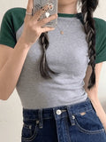 Short Sleeve Raglan Crop Top-Outfit