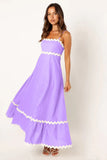 Fongt Summer New Solid Color Lace Stitching With Elegant Strapless Oversized Hem Dress-88106-Outfit