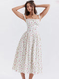 Summer Black Spaghetti Strap Holiday Party Dresses Elegant Midi Button Lace Up Dress Casual Women New In Dress 2023-Outfit