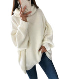 Fongt And Winter Hot Style Fashion Women's Casual Knit Sweater Loose Solid Color Turtleneck Sweater Women's