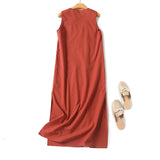 New Summer Style Minimalist And Elegant Vintage V-Neck Dress-Outfit