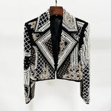 Fongt Early Spring New Star Fashion Luxury Heavy Industry Embroidery Nails Diamond Short Jacket Jacket